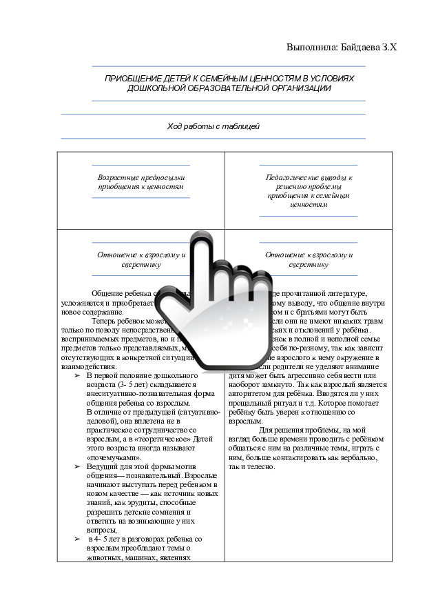 ПРИОБЩЕНИЕ ДЕТЕЙ К СЕМЕЙНЫМ ЦЕННОСТЯМ В УСЛОВИЯХ ДОШКОЛЬНОЙ ОБРАЗОВАТЕЛЬНОЙ ОРГАНИЗАЦИИ 